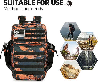45L Tactical Assault Backpack 3 day assault pack with Molle Waterproof backpack Rucksack for Tactical Backpacks (Mars Camo)
