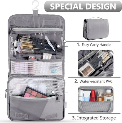 8 Set Packing Cubes for Travel, Gifts for Men,Anti-Tearing Suitcase Organizer for Luggage with Shoe & Hanging Toiletry Bag, OlarHike Vacation Accessories for Cruise, Travel Essentials for Men, Grey