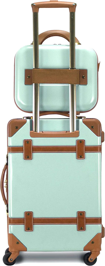 World Traveler VentureX Airline Approved 2-Piece Carry-On Luggage Set – Lightweight Hardside Polycarbonate Suitcase with Spinner Wheels - Gatsby Mint
