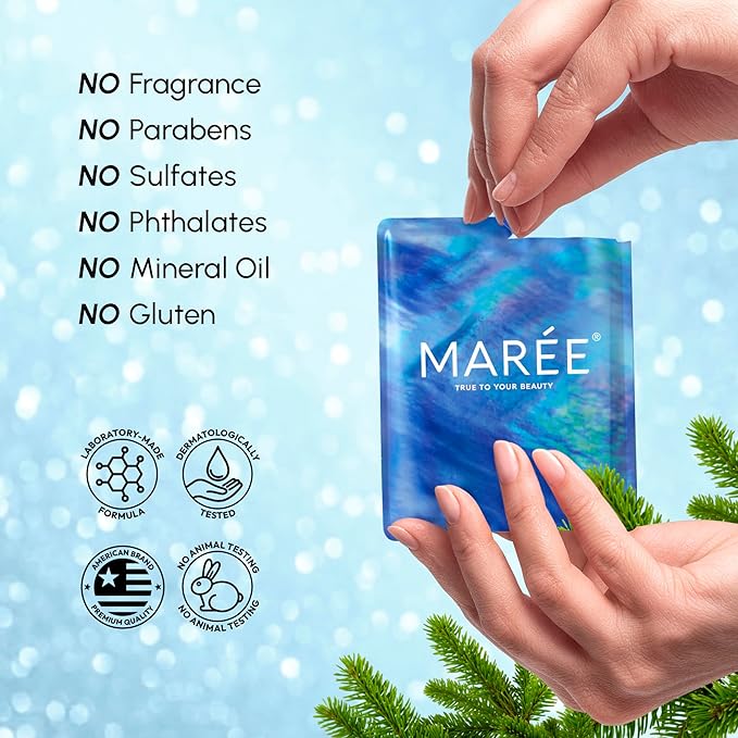 MAREE Eye Gels 2 PACK - Under Eye Patches for Puffy Eyes and Dark Circles with Natural Marine Collagen & Hyaluronic Acid - Anti-Aging Masks for Face to Soothe Puffiness