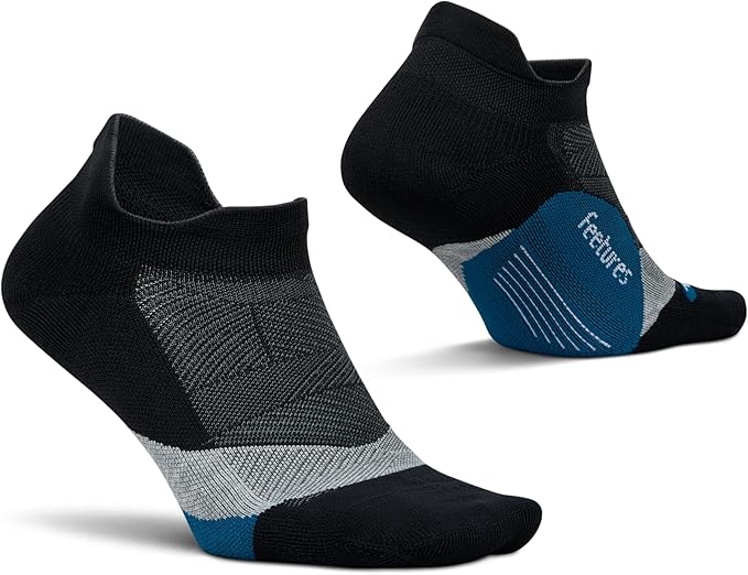Feetures Elite Light Cushion No Show Tab Athletic Ankle Socks - Sport Sock with Targeted Compression