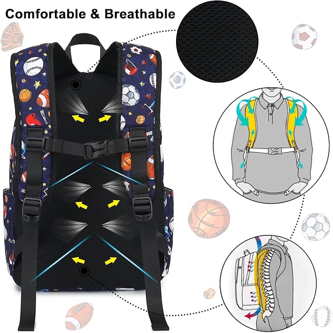 CAMTOP Backpack for Kids, Boys Girls Preschool Backpacks with Lunch Box Toddler Kindergarten School Bookbag Set