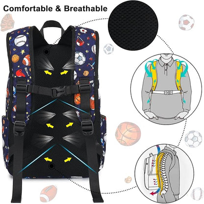 CAMTOP Backpack for Kids, Boys Girls Preschool Backpacks with Lunch Box Toddler Kindergarten School Bookbag Set