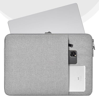 14 inch Laptop Sleeve Case for HP Lenovo Dell ASUS Acer Chromebook 14, HP Stream 14, Dell XPS 15, Inspiron 14, Lenovo ideapad 14, Asus Zenbook 14, Razer Blade 15 Water-Resistant Computer Bag -Grey