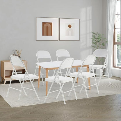 White Folding Chairs 20 Pack with Comfortable Cushion and Back, Portable & Foldable Indoor Outdoor Chairs with Durable Metal Frame for Office/Party/Events/Kitchen/Dinning/Wedding, 330lbs Capacity