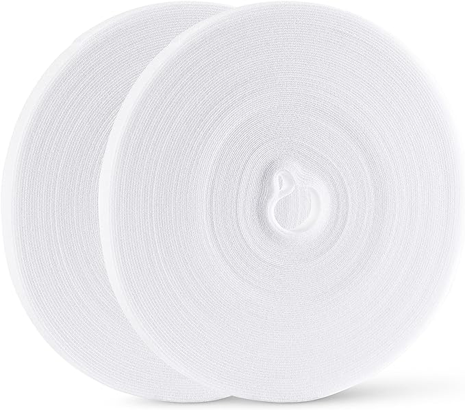 54 Yards x 1/2 Inch Reusable Cable Ties - BSELEYY Adjustable Cord Straps Cable Management Tape Cord Organization Straps Hook Loop Tape Cord Wrap for Home,Office, Wire Bundling (27Yd x 2 Rolls)
