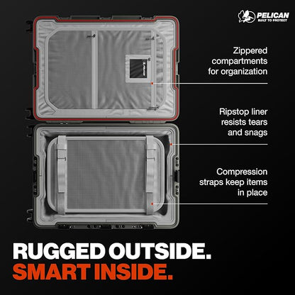 Pelican ATX Luggage Hard Case Luggage with Wheels - Waterproof Hardshell - Medium Size (25 Inch) Check-In Suitcase (Charcoal)