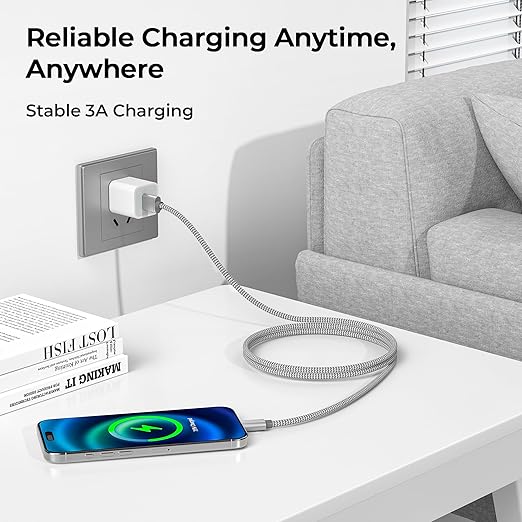 Basesailor for Google Pixel 9 Pro USB Type C Charger Cable 10FT 2Pack,Nylon Charging Cord for iPhone 17 16 16e 15 Pro Max,Z Flip Fold,S9 S10 S10E S25 S24 Plus Ultra,A56 A55 A54,Google Pixel 6 5 4 XL