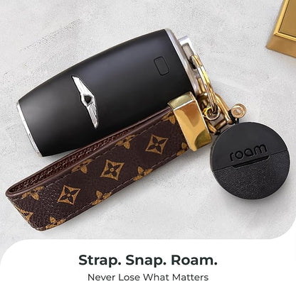 Roam Smart Tracker | Eco-Friendly Travel Tracker with Built-in Elastic Strap | QR Lost & Found, Global Find My Network | Replaceable Battery | No Extra App or Subscription | 2-Pack, Black & Blue