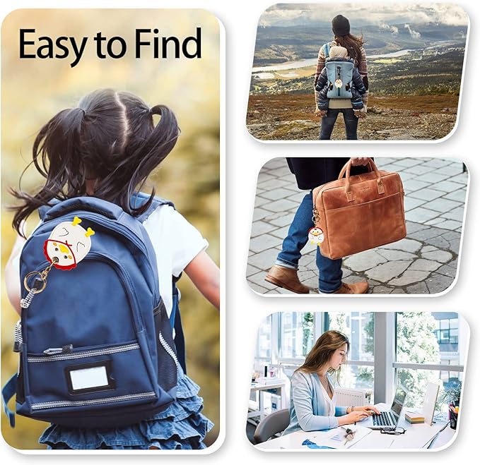 Leather Keychain Case Holder Compatible with Apple AirTag, GPS Airtag Keychain Finder Tracker with Key Ring, Anti-Scratch Protective Air Tag Cover