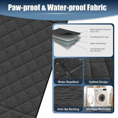 Dog Car Seat Cover for Back Seat, Hard Bottom Car Seat Cover with Door Protector for Full-Size Crewcab Trucks, Scratch-Resistant, Waterproof Back Seat Extender for Dogs