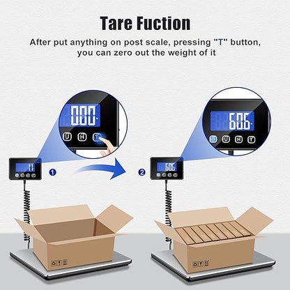 Shipping Scale, 660lbs Heavy Duty Digital Postal Scale for Packages, 0.7oz High Accurate Postage Scale for Small Business, Luggage, Home Use, Battery & Charging Cable Include
