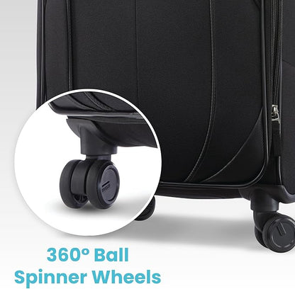 American Tourister 4 KIX 2.0 Expandable Softside Luggage with Spinner Wheels, 2PC SET (20/28), Purple Orchid