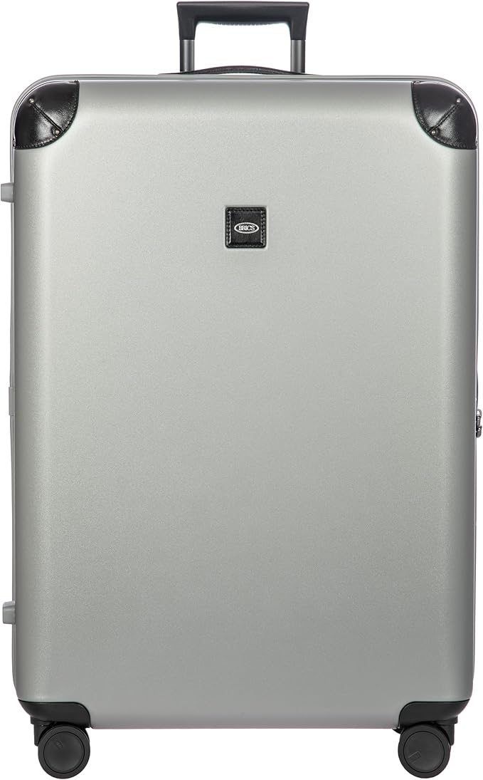 Bric's Amalfi Lightweight Hard Shell Suitcase – Expandable Checked Luggage with Water-Repellent Zip, Smooth 360° Wheels & TSA Lock - 32 Inch, Silver