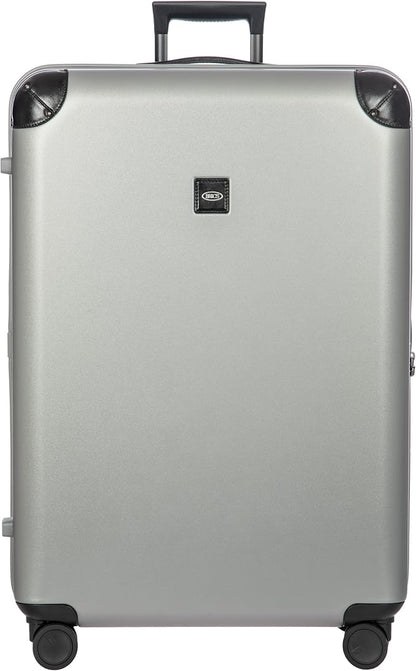 Bric's Amalfi Lightweight Hard Shell Suitcase – Expandable Checked Luggage with Water-Repellent Zip, Smooth 360° Wheels & TSA Lock - 32 Inch, Silver