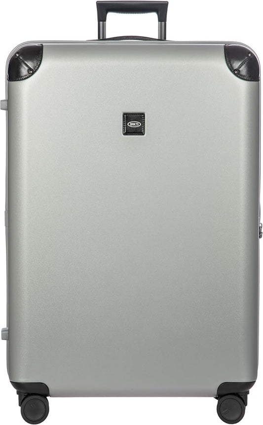 Bric's Amalfi Lightweight Hard Shell Suitcase – Expandable Checked Luggage with Water-Repellent Zip, Smooth 360° Wheels & TSA Lock - 32 Inch, Silver