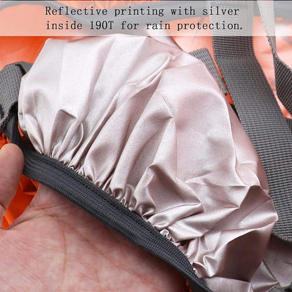 SING F LTD Safe Backpack Rain Cover 35L Reflective Cross Buckle Straps Waterproof Bag Cover with Storage Bag Outdoor Camping Travel Rainproof Orange