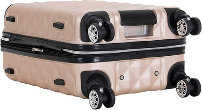 Kenneth Cole REACTION Diamond Tower Collection Lightweight Hardside Expandable 8-Wheel Spinner Travel Luggage, Rose Gold, 20-Inch Carry On