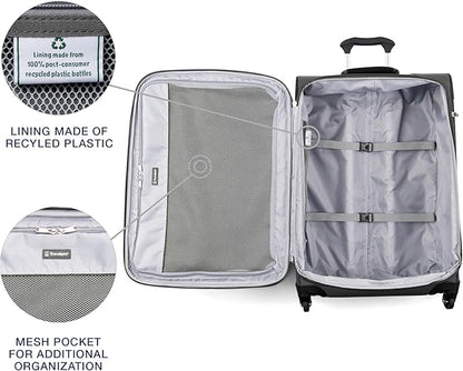 Travelpro Maxlite 5 Softside 2pc Set Expandable Carry On Luggage with 4 Spinner Wheels/Soft Underseat Tote, Lightweight Suitcase, Men and Women, Shadow Grey