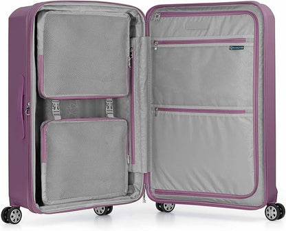 Traveler's Choice Pagosa Indestructible Hardshell Expandable Spinner Luggage, Mauve, 30-Inch Large