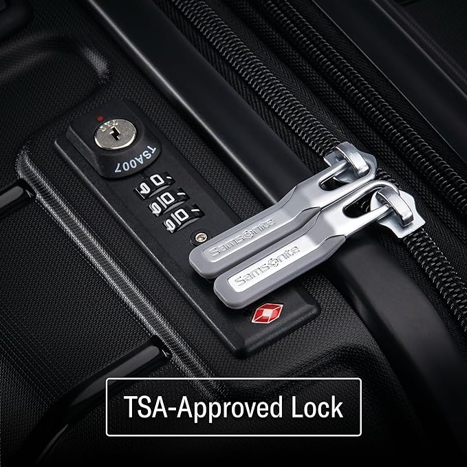 Samsonite Freeform 24-Inch Medium Luggage with Dual 360° Spinner Wheels - Checked Suitcase - TSA Lock, Airline-Approved - Durable Polypropylene Expandable Hardshell for Lightweight Travel - Black