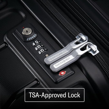 Samsonite Freeform 24-Inch Medium Luggage with Dual 360° Spinner Wheels - Checked Suitcase - TSA Lock, Airline-Approved - Durable Polypropylene Expandable Hardshell for Lightweight Travel - Black