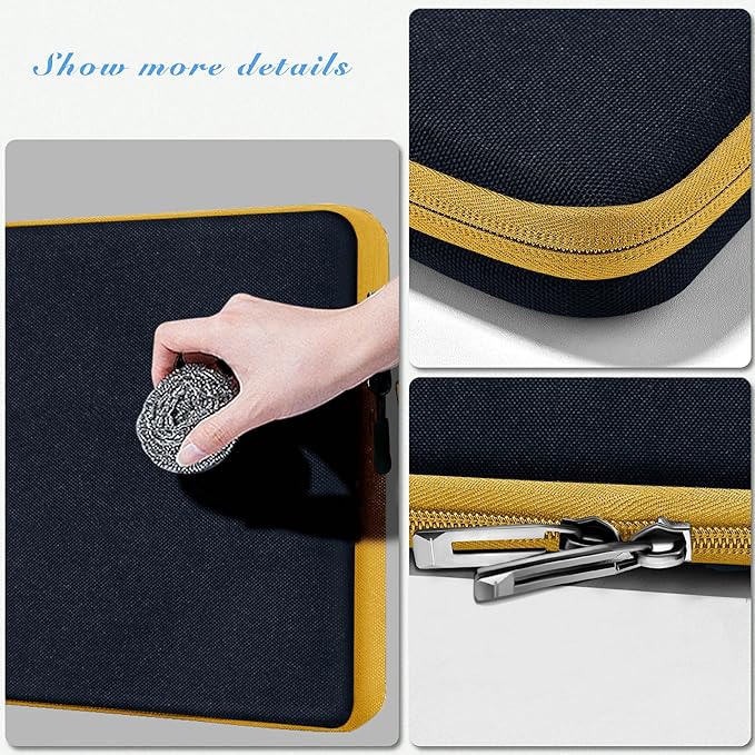 Slim Laptop Case 13.3 14 inch Sleeve, Rainproof & Shockproof Carrying Case for Notebooks Compatible with MacBook Pro 14" and All Models 13.3" MacBook Air/Pro, Most Popular 13"-14" PC,Black-Yellow
