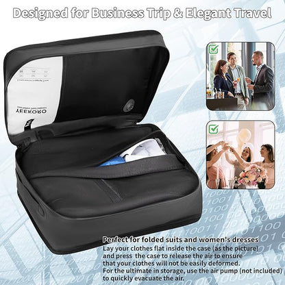 Compression Packing Cubes for Travel, Vacuum Bags for Business Trip, Professional IP67 Reusable Packing Cubes for 20 inch Suitcases, Organizer Bags for Luggage for Women & Men(2 PACK, No Pump)