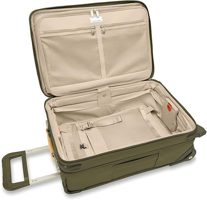 Briggs & Riley Essential 22" 2-Wheel Expandable Carry On - Luggage for Travel, Suitcases with Wheels, Softside Rolling Bag for Men & Women, Self-Repairing Zipper - Baseline Collection, Olive