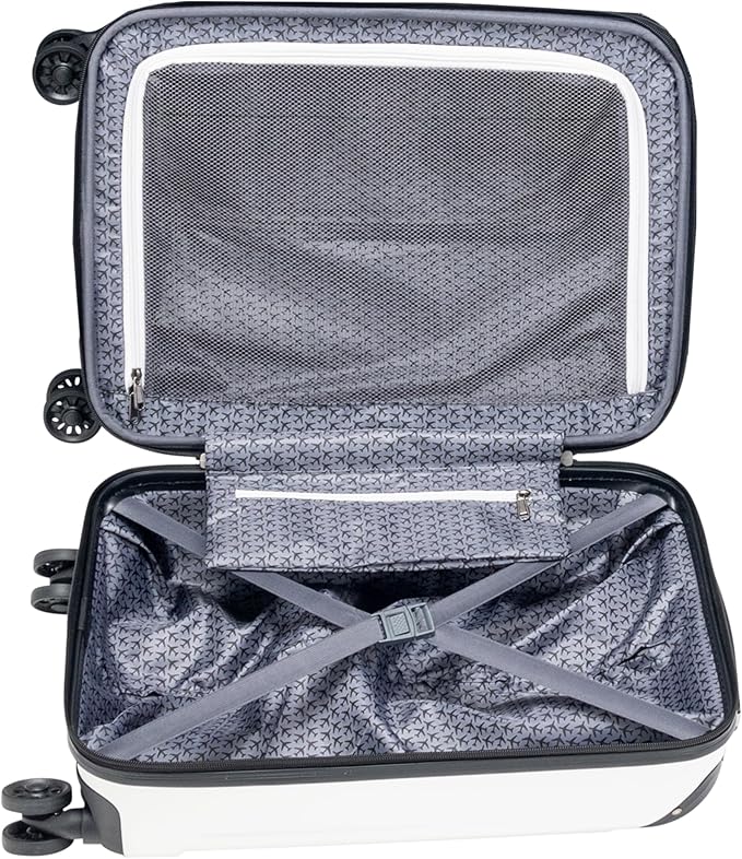 Kenneth Cole Reaction Flying Axis 24" Hardside Expandable 8-Wheel Spinner Check-Size Luggage, Coconut White