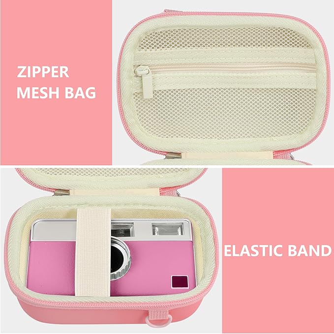 Leayjeen Digital Camera Case Compatible with KODAK EKTAR H35 H35N Half Frame Film Camera，Storage Holder Organizer for Kodak Ultra F9 M35 M38 Paper Shoot Camera-Pink(Case Only)