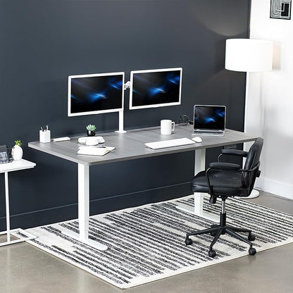 VIVO Electric 71 x 36 in Dual Motor Sit Stand Desk, Memory Height Adjustment, 2B Series, Dark Gray Top White Frame, DESK-KIT-2W7G-36