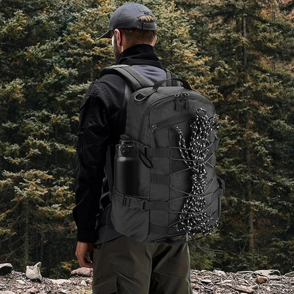 25L Hiking Backpack Small Tactical Backpack Daypack Camping Trekking Hunting Molle Pack for Men Women, Black