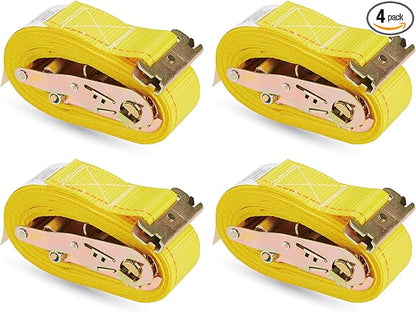 4 Pack E-Track Ratchet Straps 2" x 20' x 4,400 lbs Strength for Cargo Tie Down in Enclosed Trailer & Van by KODIAK STRAPS