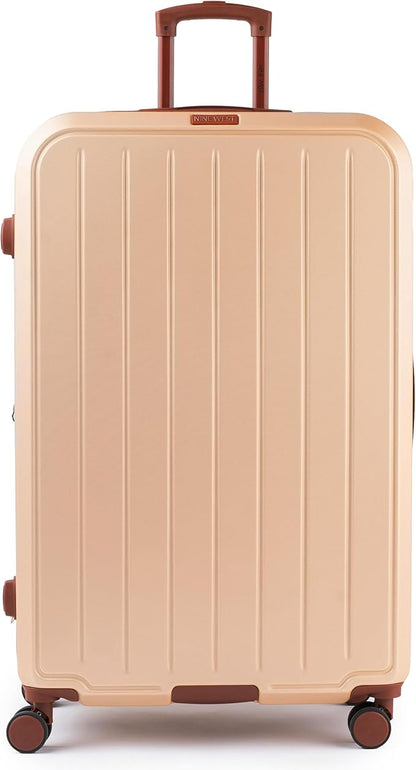 Nine West Bali 32 inch Luggage with Spinner Wheels – Champagne Hardshell Extra Large Suitcases for Travel with Packing & Laundry Bag – Large Lightweight Suitcase with Wheels – Checked Luggage