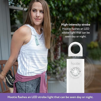 Hootie Personal Safety Alarm for Women, Men, & Kids - Keychain Alarm, Self Defense Strobe & Siren, Security Siren Keychain with 130dB Self Defense Siren & Strobe Light - Black