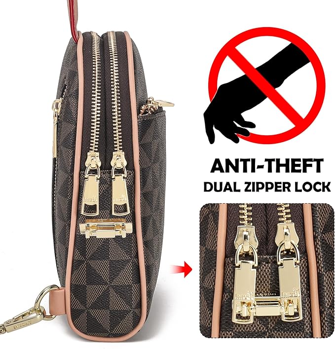 INICAT RFID Blocking Sling Bag,Anti Theft Crossbody Bags for Women,Travel Gifts Cross Body Purses Vegan Leather