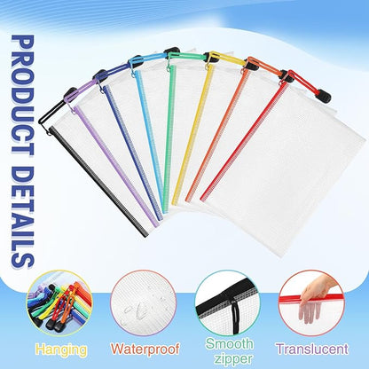 Jetec 32 Pcs Mesh Zipper Bags Toy Storage Bikini Organizer Bag Bolsas Para Guardar Trajes De Bano Waterproof Zipper Reusable Pouch Puzzle Multipurpose for Storage Office(Sweet Color,7.5 x 5 Inch)