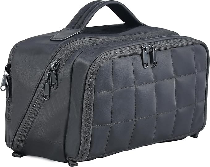 Travel Makeup Bag Large Capacity Cosmetic Organizer Bag for Women,Flat-Opening Make Up Case Travel Bag Waterproof Toiletry Bag for traveling,Toiletries,Essentials,Accessories,Black