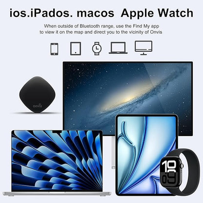 Onvis Item Finders Tracker Work with Apple Find My APP (iOS Only, Not for Android), Smart Bluetooth Locator for Keys, Luggage Suitcases, Bags Wallets, Backpack, IP67 Waterproof (1) (1)