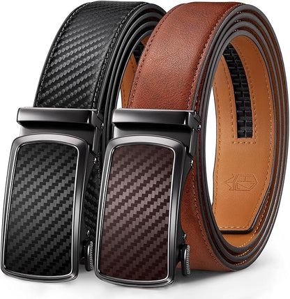 Zitahli Mens belt 2 Pack - Men Leather Belt Design for Work Business and Casual Golf Jeans-Men's Accessories Gifts for Men