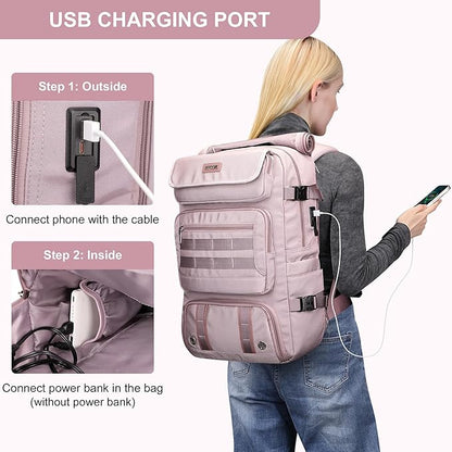 PIJUSHI Travel Backpack for Women Carry on Duffle Bag Backpack For Airplanes Luggage Rucksack with Shoe Compartment(PE048 Light Purple)