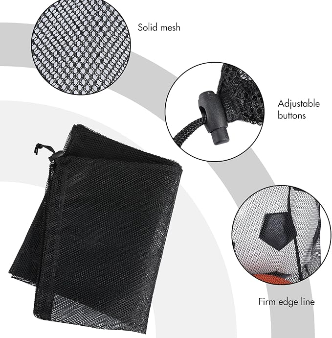 Berlune 30 Pack Large Mesh Laundry Bags, 24 x 36 Inch Bulk Wash Set with Drawstring for Commercial Use, Dorms, Vacation Rentals, Laundromats, Apartments & Facilities(Black)