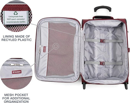 Travelpro Maxlite 5 Softside Expandable Upright 2 Wheel Carry-on Luggage, Lightweight, 22-Inch — Burgundy