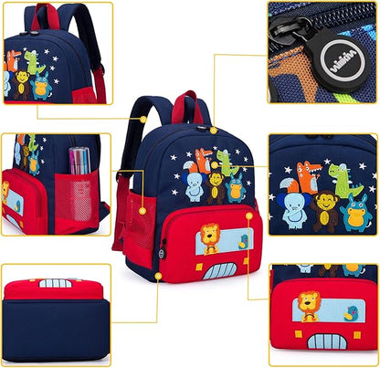 willikiva Cute Zoo 3d Kids Backpack for Boys and Girls Toddler Backpack Bags(Red Small Size,Age 1-2)