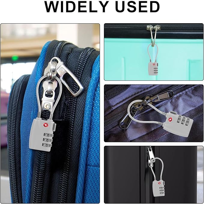 1Pcs Luggage Locks 3 Digit Travel Combination Locks Portable Small Combination Padlocks Zinc Alloy Suitcase Locks for Travel Bag Suitcase Lockers Backpack,Silver