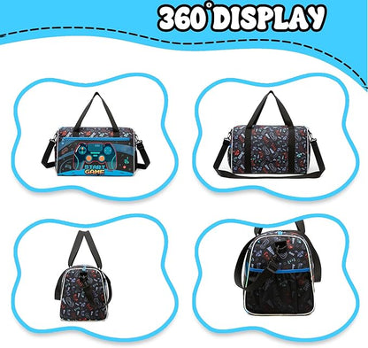Kids Luggage Sets with Wheels Boys Travel Softside Suitcases 16" Carry on Suitcase with Duffle Bag Boys Luggage Sets Airline Approved