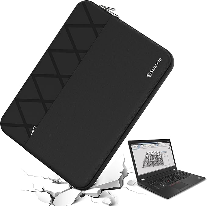 Smatree 17.3 inch Laptop Sleeve for Lenovo Legion 5 Gaming Laptop, for ThinkPad P17 Gen 2, 17 inch Protective Computer Case with Accessory Pocket, YKK Zipper, Patented Super Corner Design (E813)