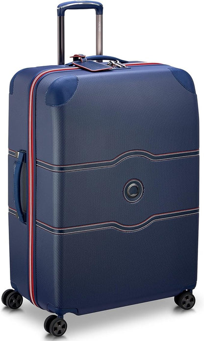 DELSEY PARIS Chatelet Air 2.0 Hardside Luggage with Spinner Wheels, Navy, Checked-Large 28 Inch