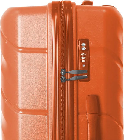 3-Piece Luggage Sets (20", 24", 28"), Suitcase with Wheels, Hardside Suitcase With Four Spinner Wheels and Scratch-Resistant Surface (PP hardshell, Orange)